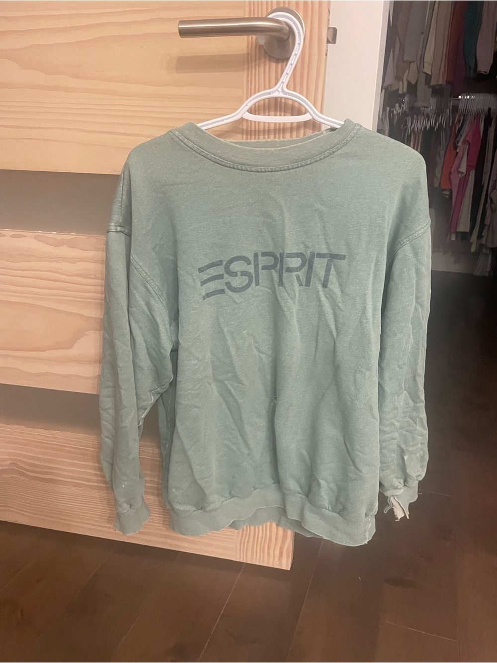 Esprit Vintage Men's Sage Green Crewneck Sweater